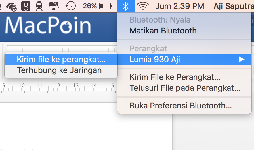 Begini Caranya Berbagi File via Bluetooth dengan OS X