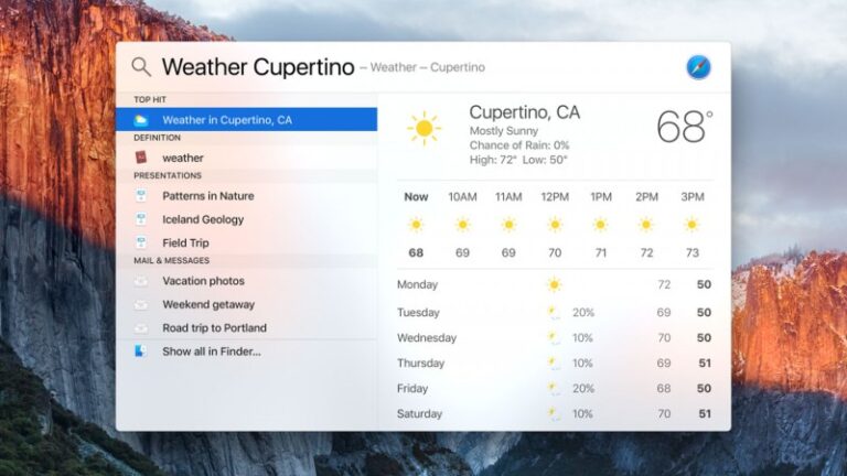Cara Akses Cuaca di OS X Tanpa Aplikasi