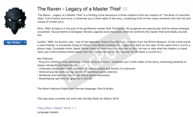 Game The Raven Sedang Diskon dengan Harga Sangat Murah