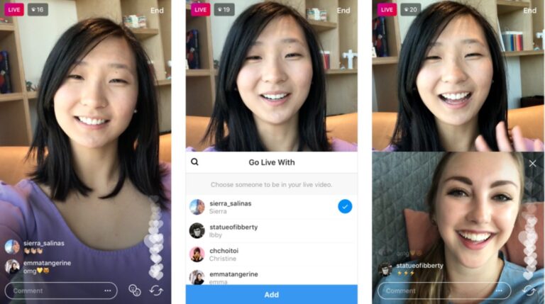 Instagram live co-stream