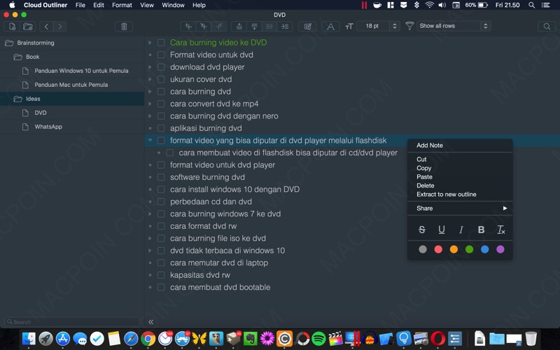 Cloud Outliner 2 Pro Aplikasi Brainstorming Untuk Mac Review Macpoin