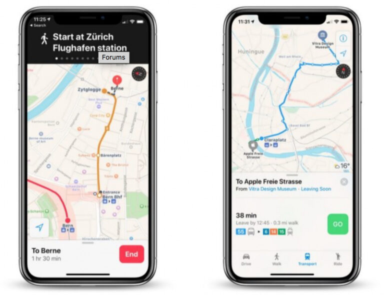 Apple Maps di Swiss Kini Mendukung Fitur Transit