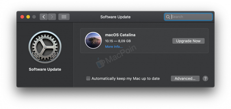 Pastikan Mac atau MacBook tersambung ke Internet dengan kecepatan tinggi. Buka System Preference -> Software Update. Tunggu sampai macOS Catalina muncul di menu Upgrade. Kamu akan mendapati menu Upgrade ke macOS Catalina. Klik Upgrade Now untuk memulai upgrade ke macOS Catalina. Tunggu sampai download selesai. Ikuti langkah-langkah upgrade yang muncul di layar Mac. Tunggu sampai proses upgrade Mac selesai.